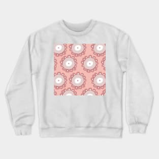 Boho Natural Collection Boho Aesthetic Flower Pattern in Pastel Pinks Clay Crewneck Sweatshirt